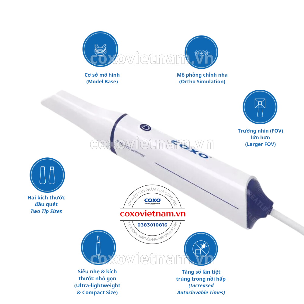 Máy scan trong miệng COXO DL-300P - Thiết bị quét 3D kỹ thuật số nha khoa tiên tiến COXO Intra Oral Scanner - DL-300P