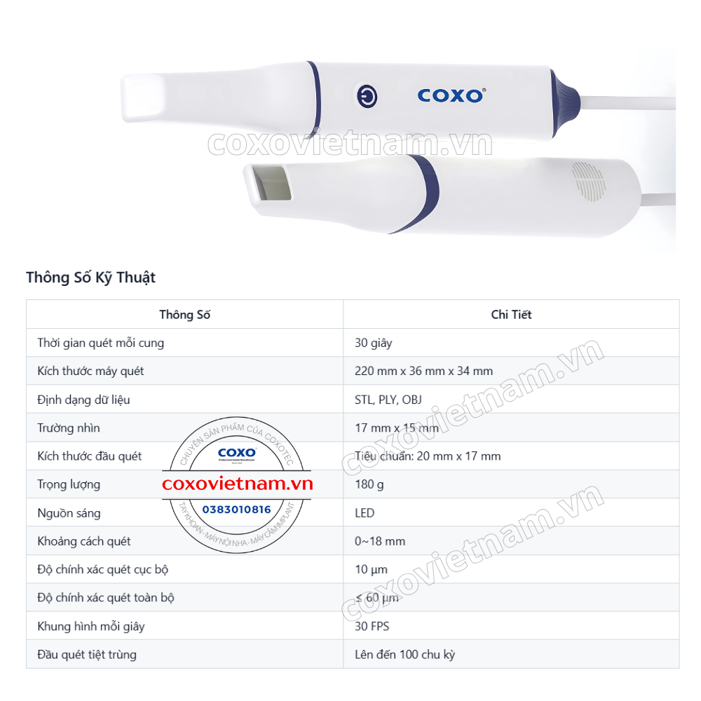 Máy scan trong miệng COXO DL-300P - Thiết bị quét 3D kỹ thuật số nha khoa tiên tiến COXO Intra Oral Scanner - DL-300P