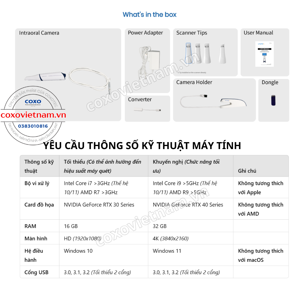 Máy scan trong miệng COXO DL-300P - Thiết bị quét 3D kỹ thuật số nha khoa tiên tiến COXO Intra Oral Scanner - DL-300P