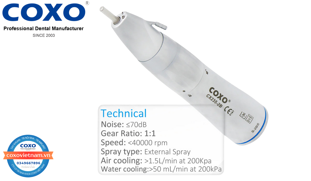 Tay khoan phẫu thuật đầu thẳng không đèn S-2BS