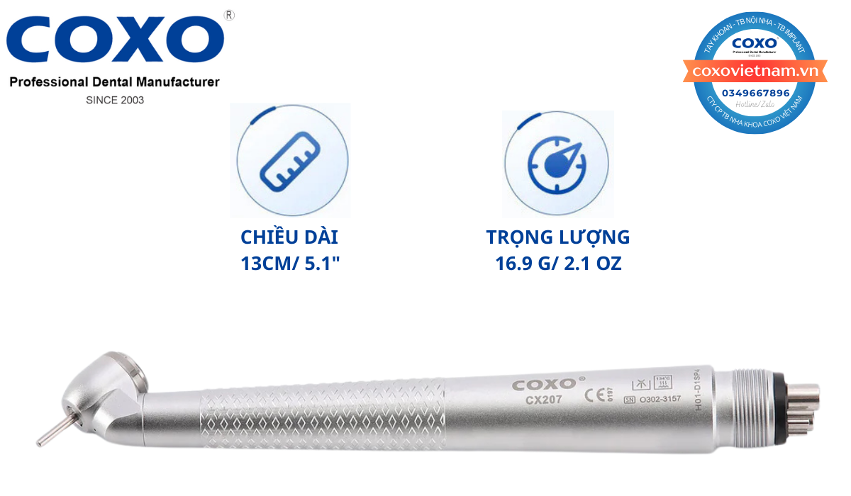 Tay khoan nhanh COXO chếch 45 độ không đèn