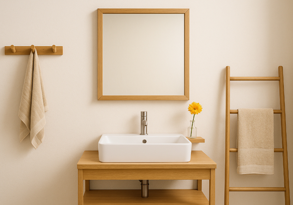 Kệ để đồ trong phòng tắm: Kim loại, kính hay gỗ chống ẩm?