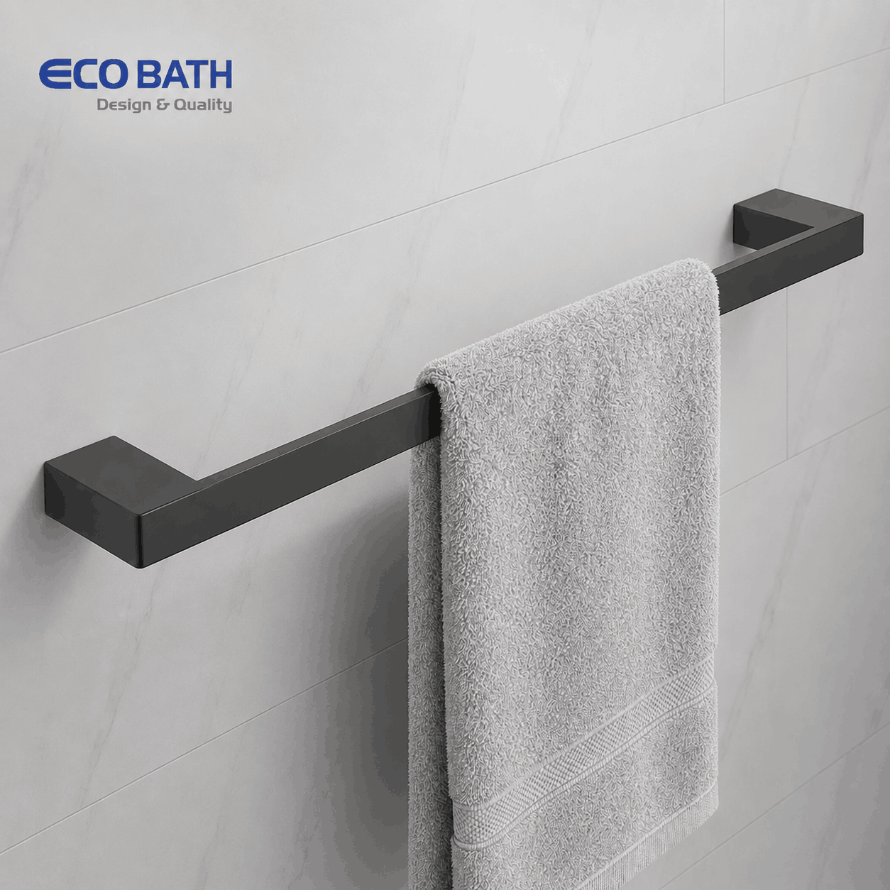 Vắt khăn đơn EcoBath EC211-08-45MB màu đen mờ