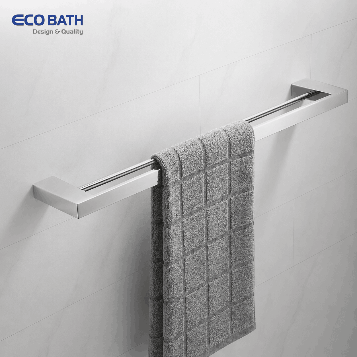 Vắt khăn đôi Ecobath EC211-09 màu inox bóng