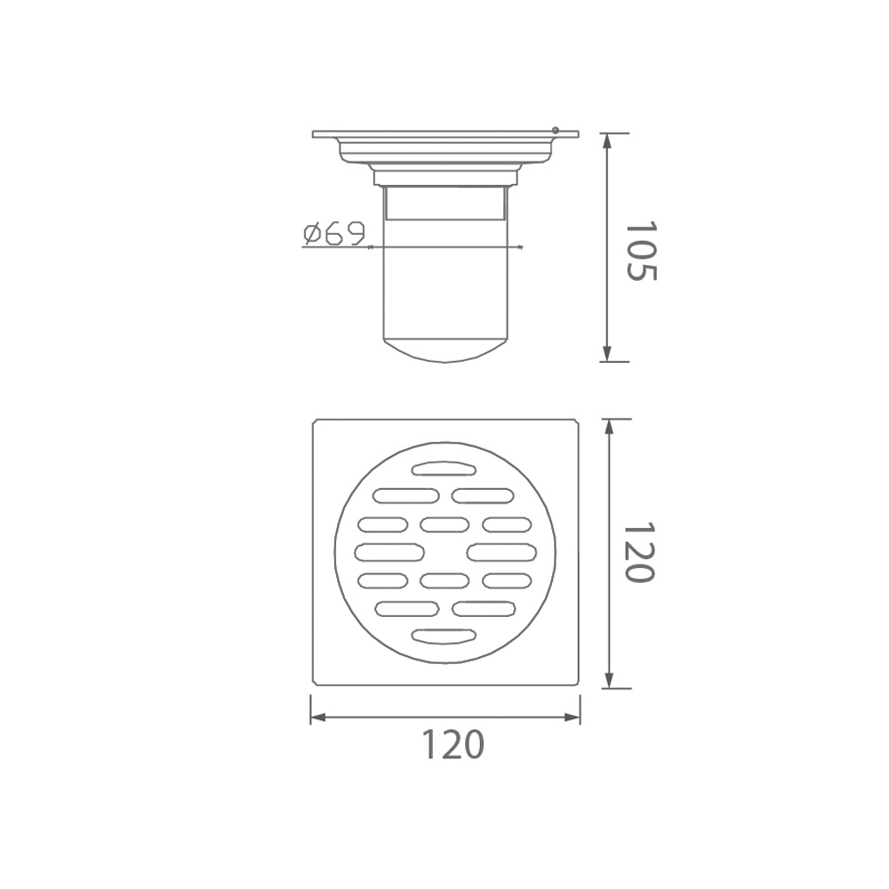Ga thoát sàn EcoBath EC1061PB màu đen