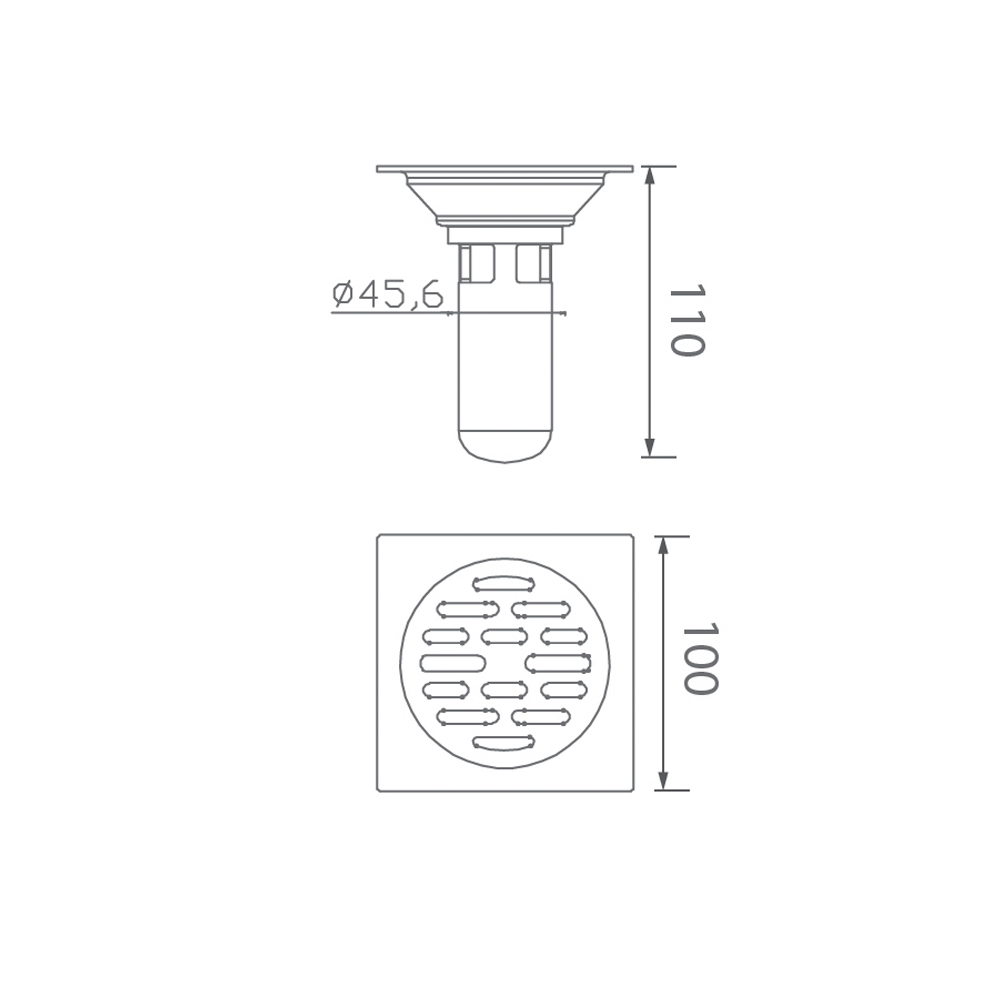 Ga thoát sàn EcoBath EC1062B màu inox chải