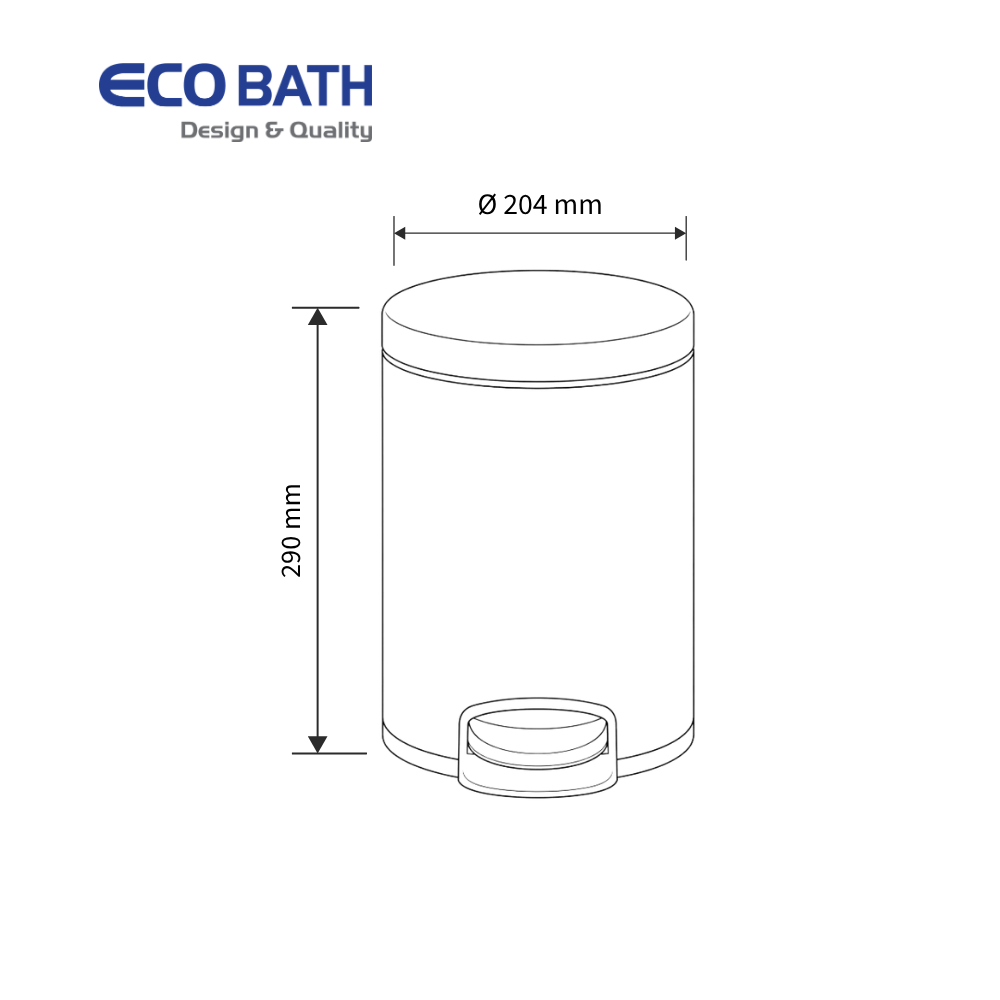 Thùng rác Ecobath EC6803-6MT dung tích 6L