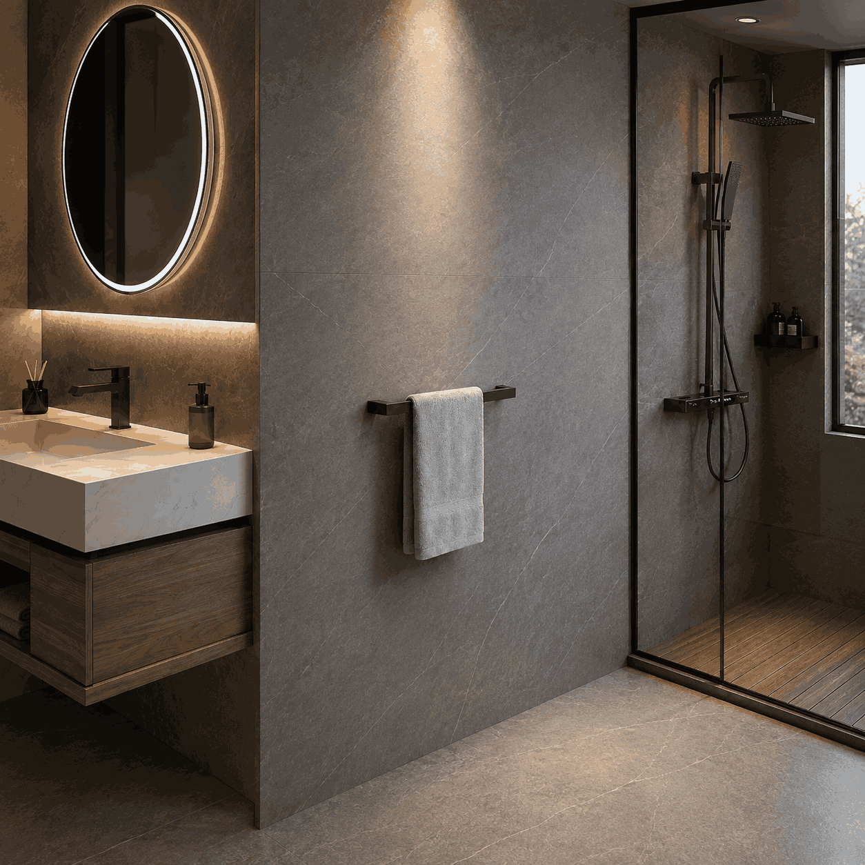 Vắt khăn đơn EcoBath EC211-08-45MB màu đen mờ