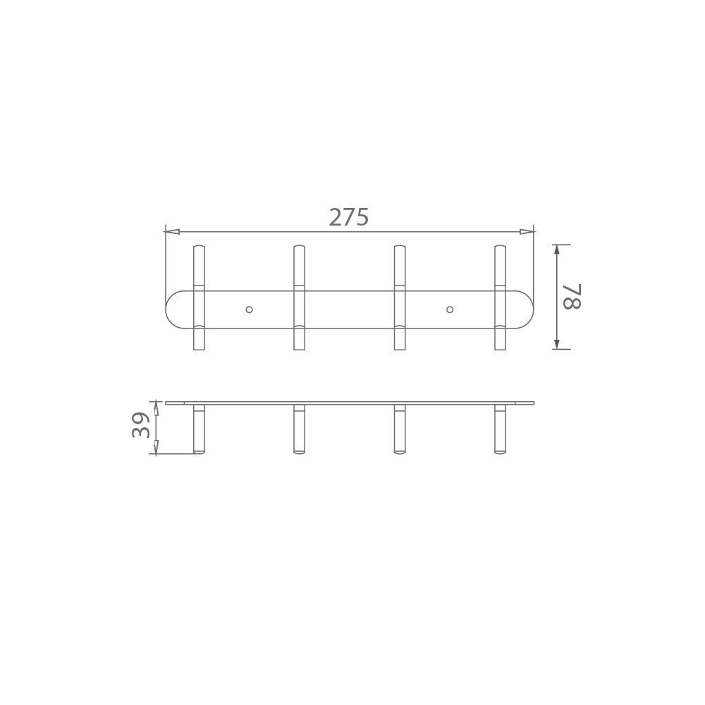 Móc áo EcoBath EC2038-4BG màu vàng chải