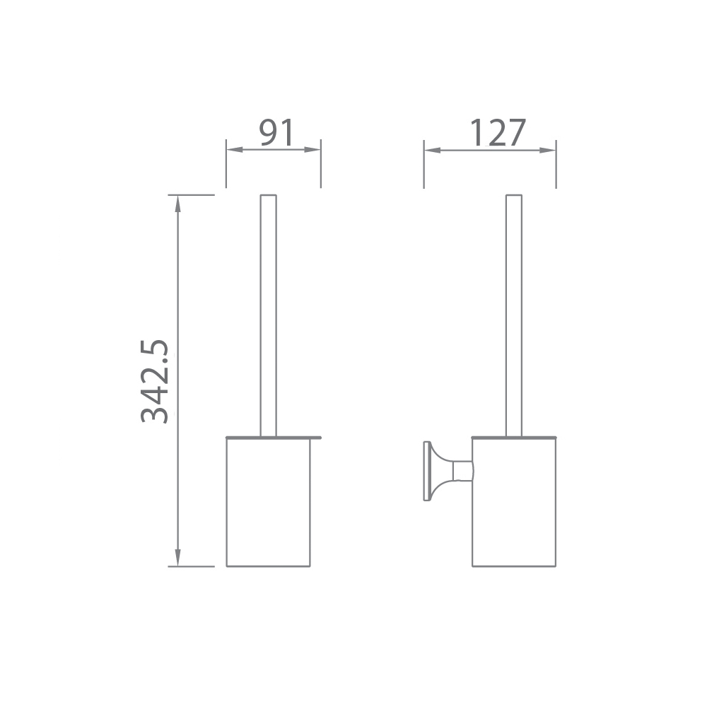 Chổi cọ toilet EC218-15BU màu ghi xám