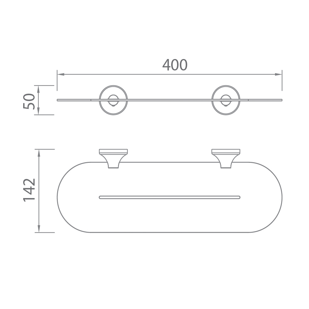 Kệ dưới gương EcoBath EC218-05BG vàng chải