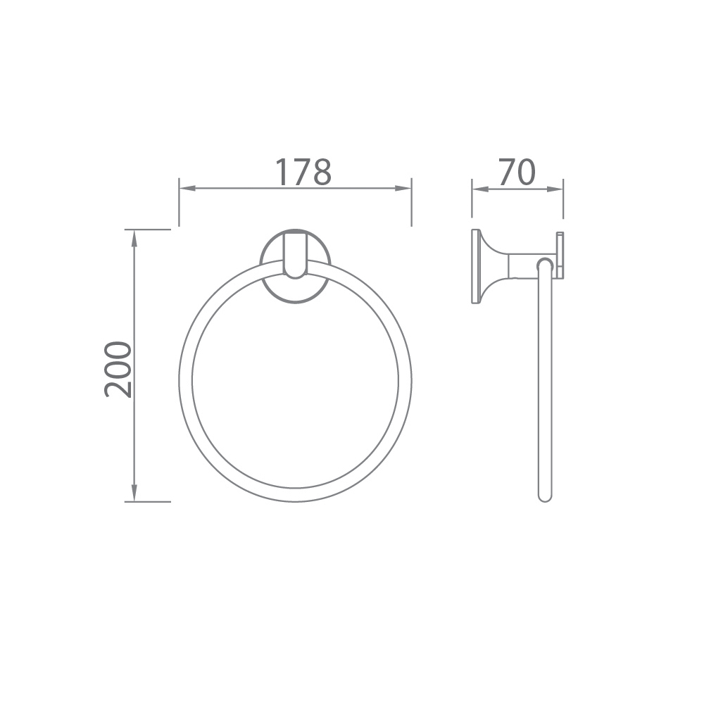 Vòng treo khăn EcoBath EC218-06BU màu ghi xám