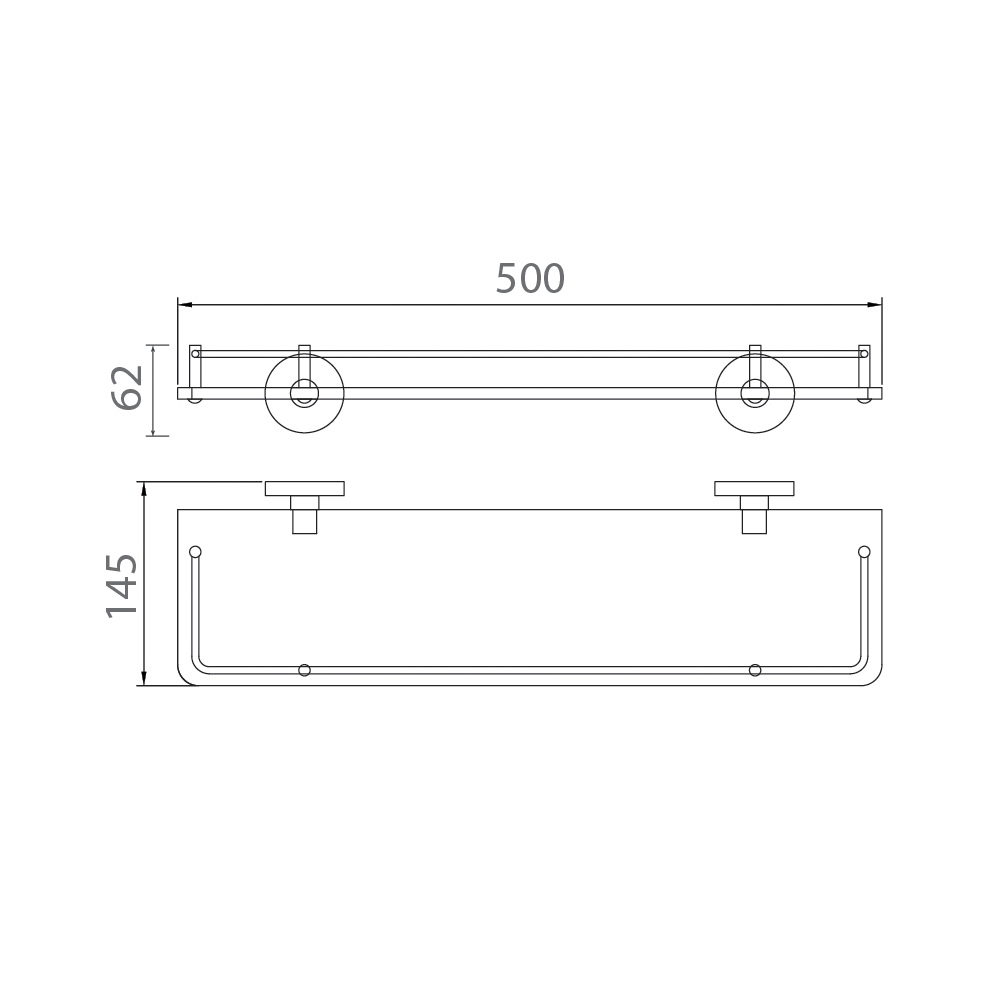 Kệ dưới gương EcoBath EC270-05MB đen mờ