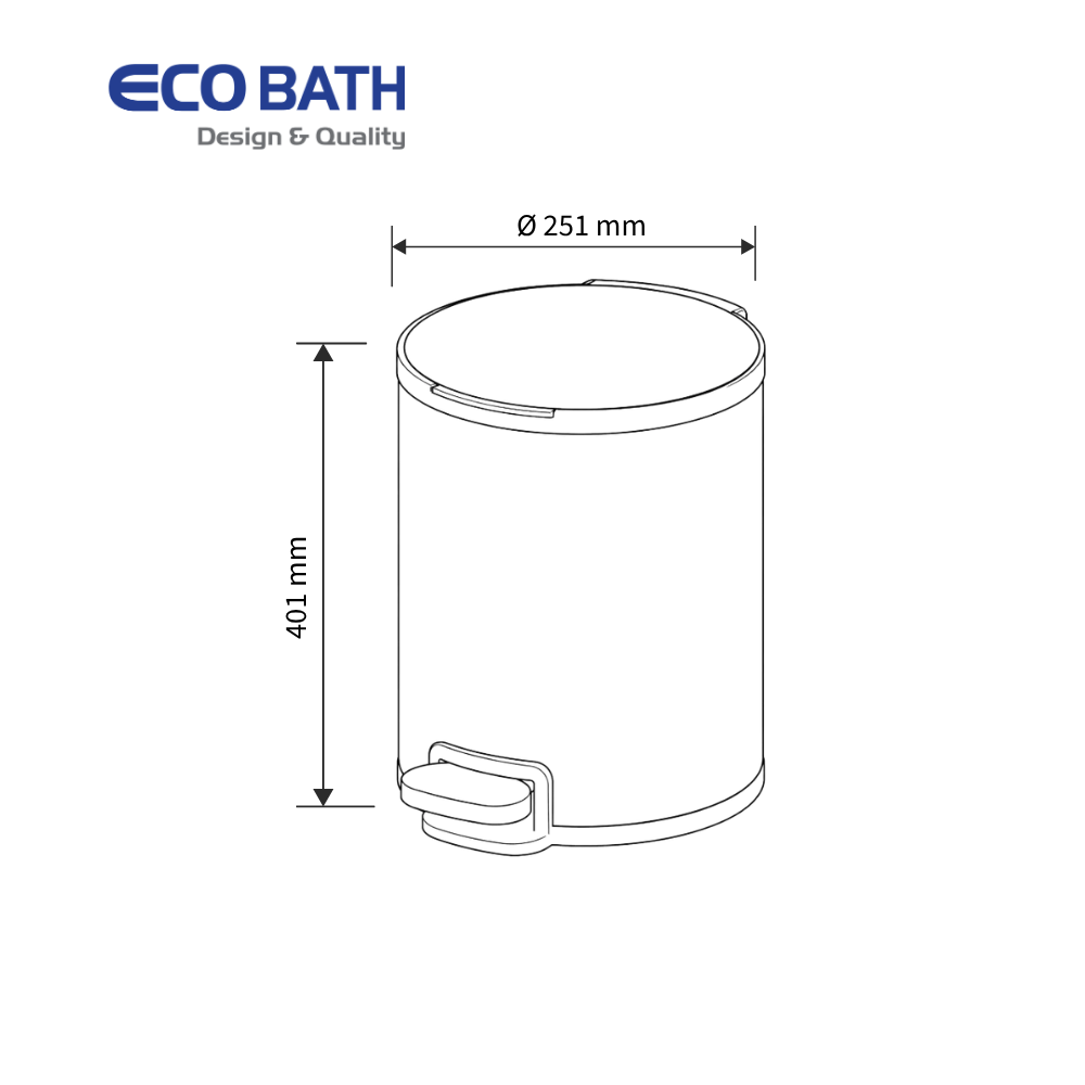 Thùng rác Ecobath EC6801-12MT dung tích 12L