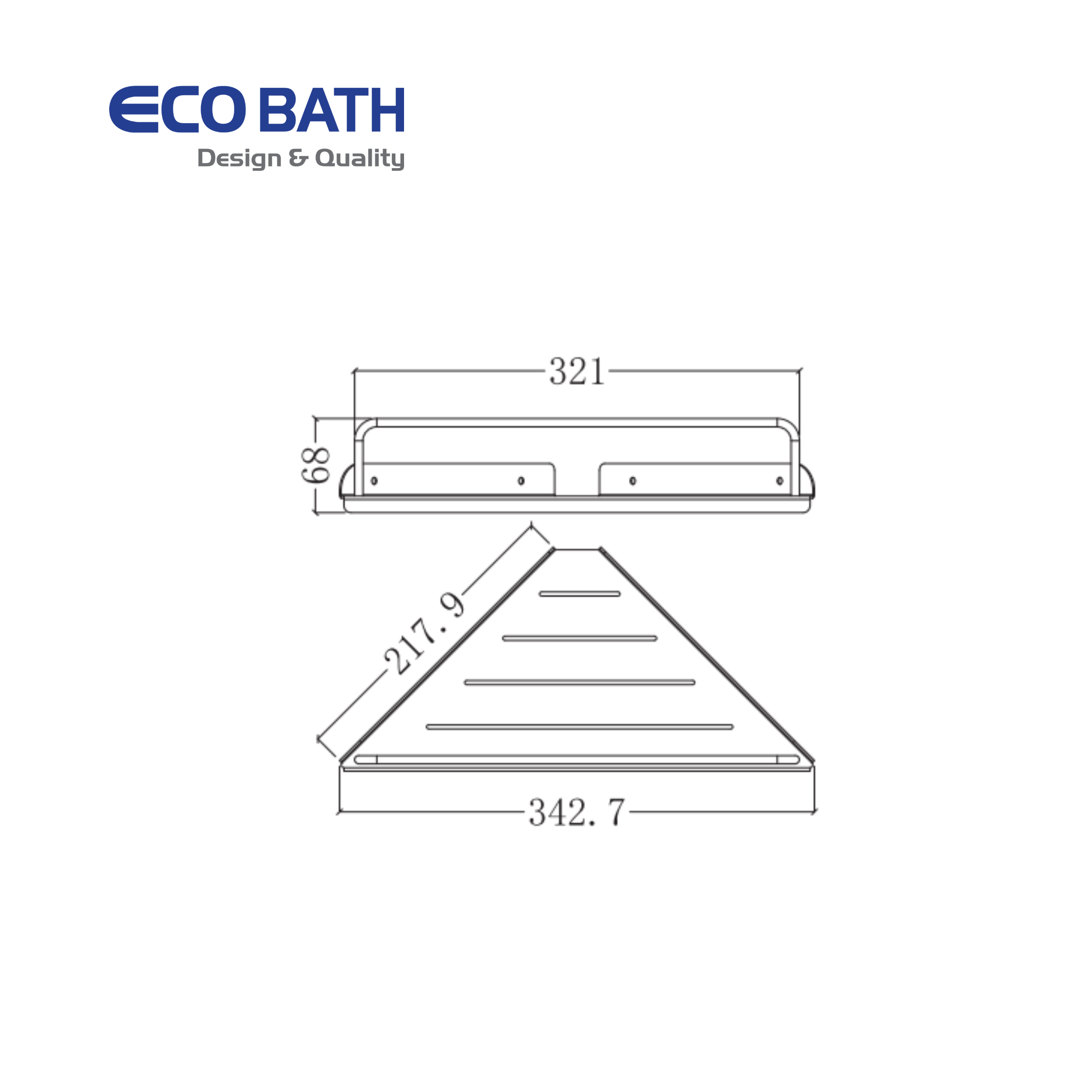 Kệ phòng tắm EcoBath EC4079-1 màu inox bóng