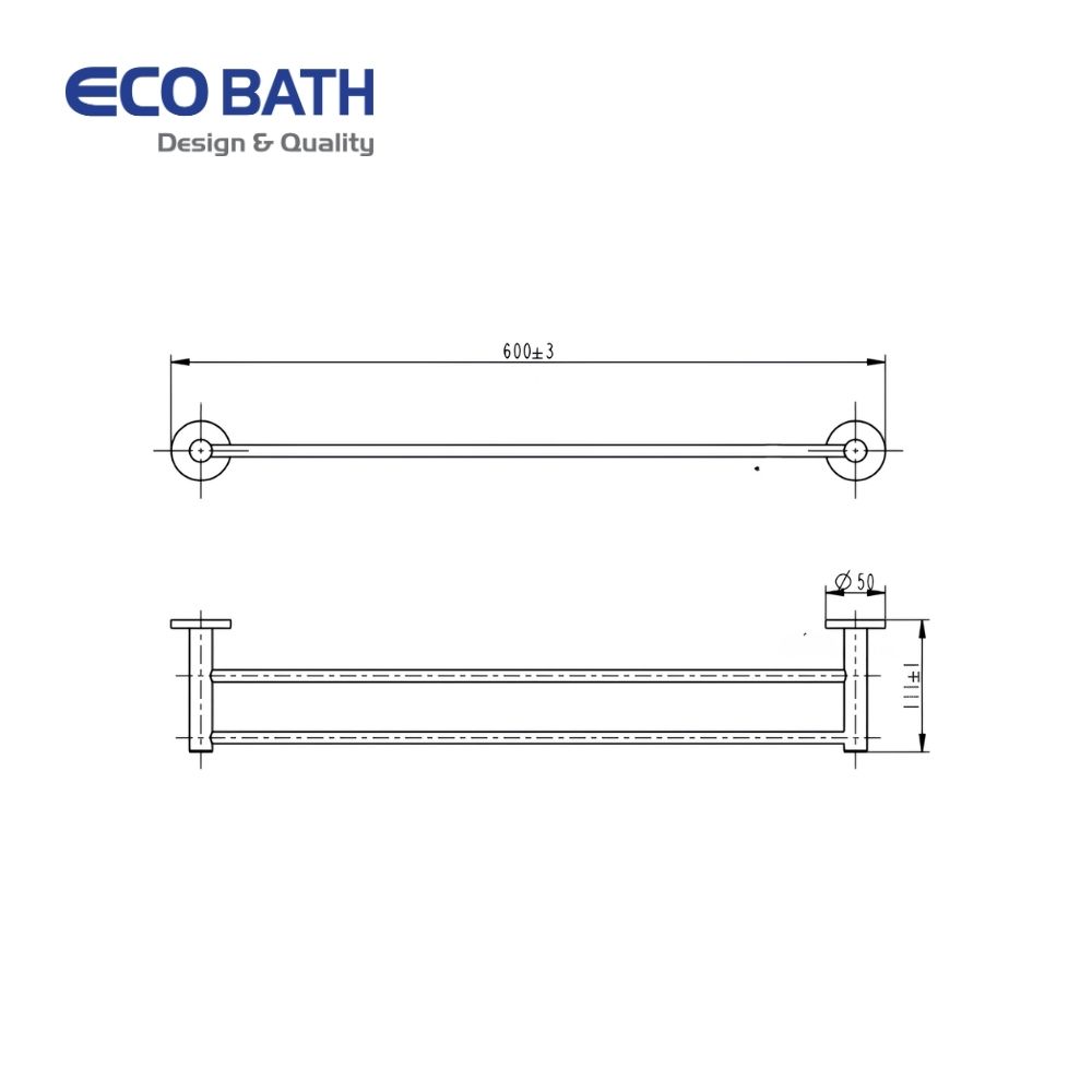 Vắt khăn đôi EC263-09 màu inox bóng