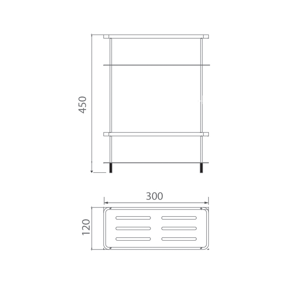 Kệ phòng tắm EcoBath EC4068-2MB đen mờ
