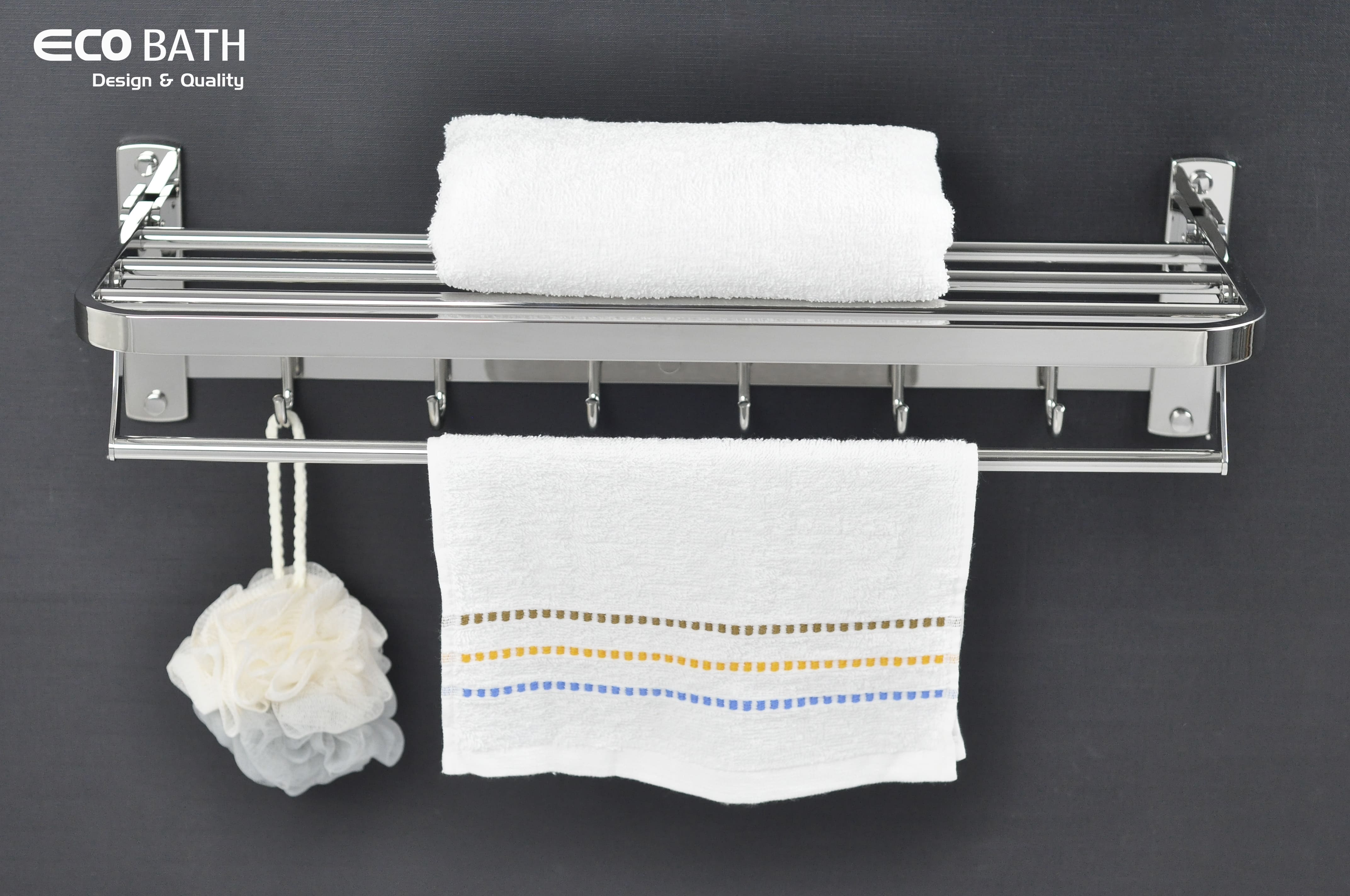 Vắt khăn giàn EcoBath EC5015 màu inox bóng
