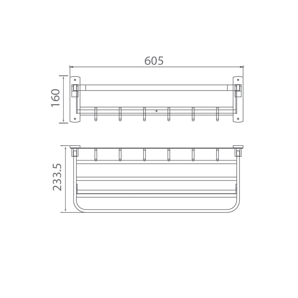 Vắt khăn giàn EcoBath EC5015 màu đen mờ