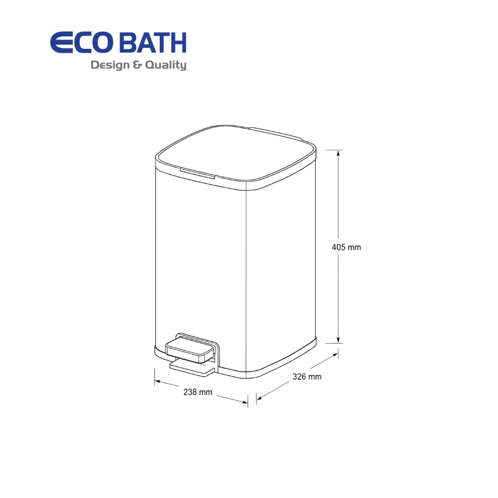 Thùng rác Ecobath EC6802-12MT dung tích 12L