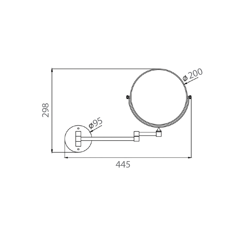 Gương phóng đại EcoBath EC6080 màu đen mờ