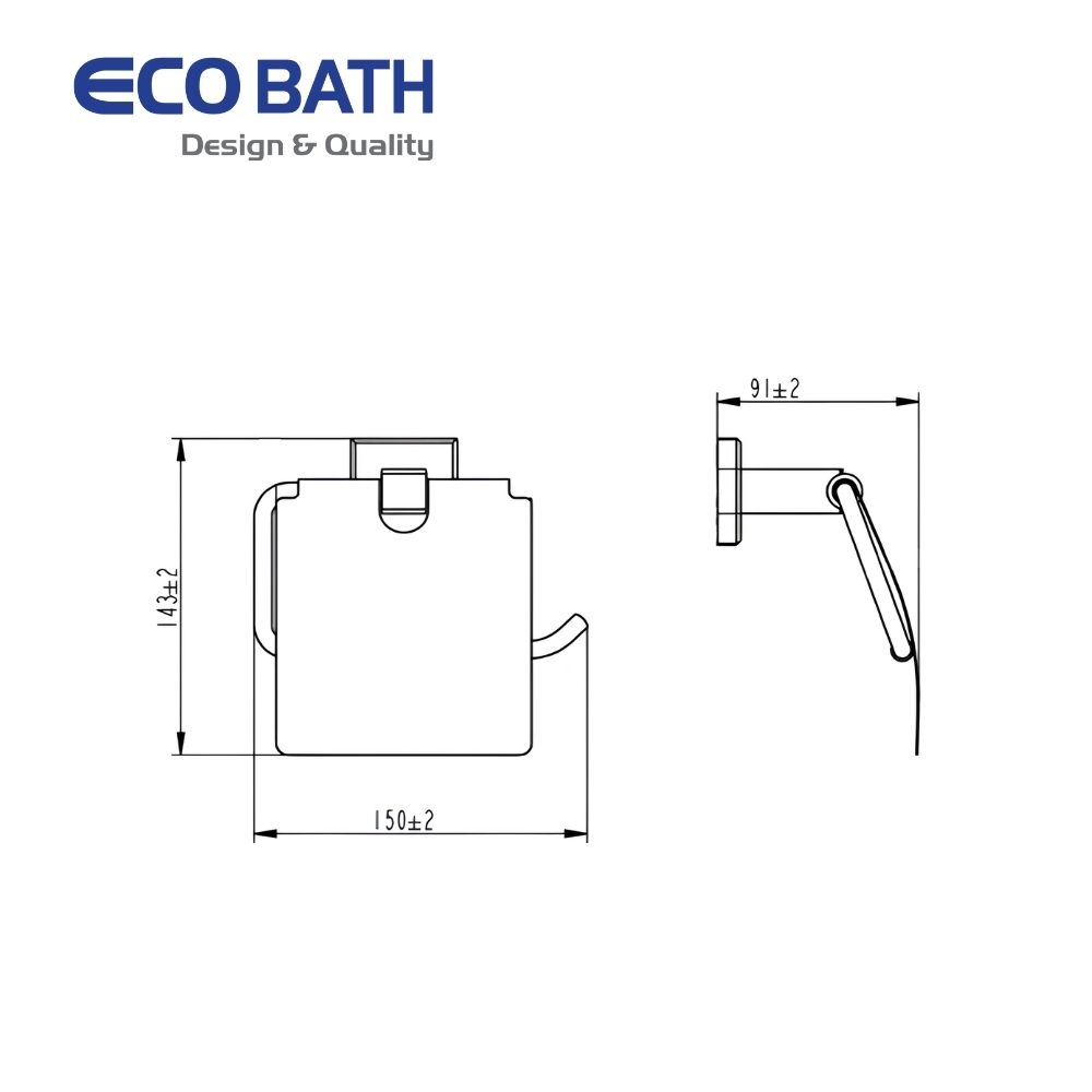 Lô giấy Ecobath EC262-03 màu inox bóng