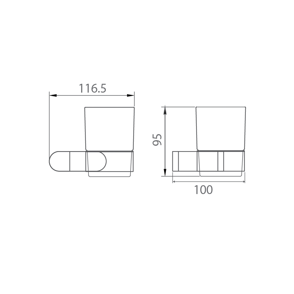 Kệ cốc EcoBath EC888-01MB đen mờ