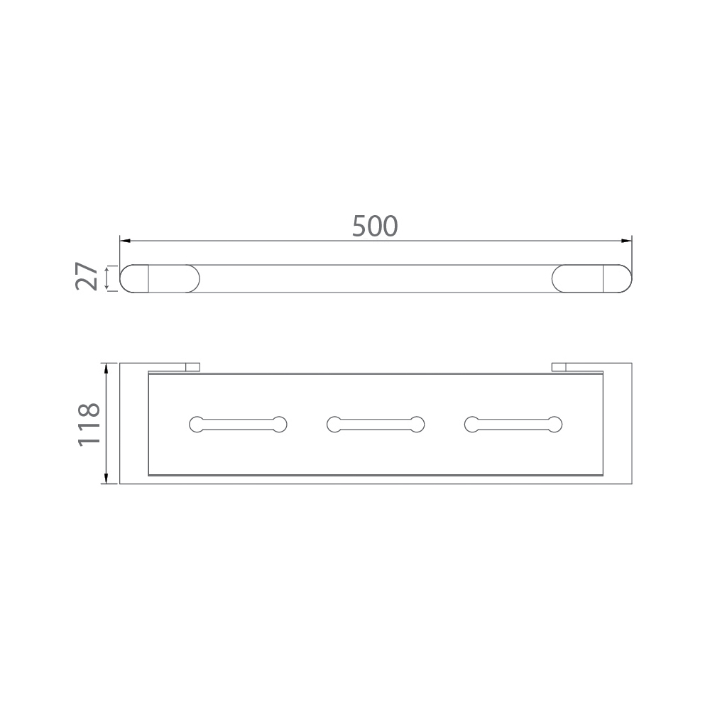 Kệ dưới gương EcoBath EC888-05MB đen mờ