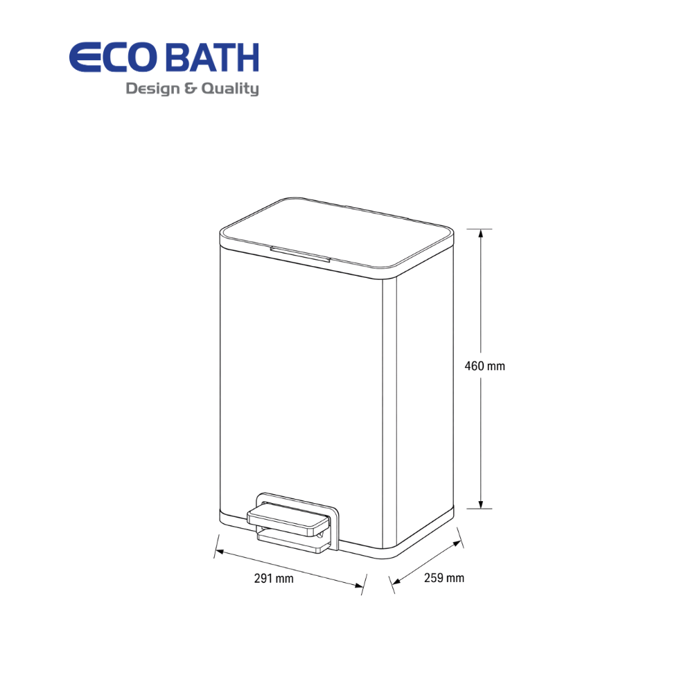 Thùng rác Ecobath EC6807-18MT dung tích 18L