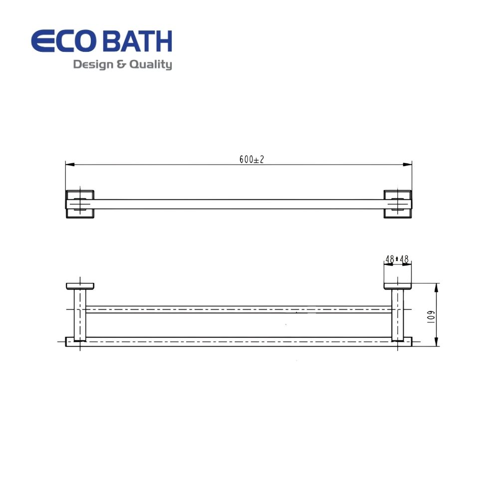 Vắt khăn đôi EC262-09 màu inox bóng