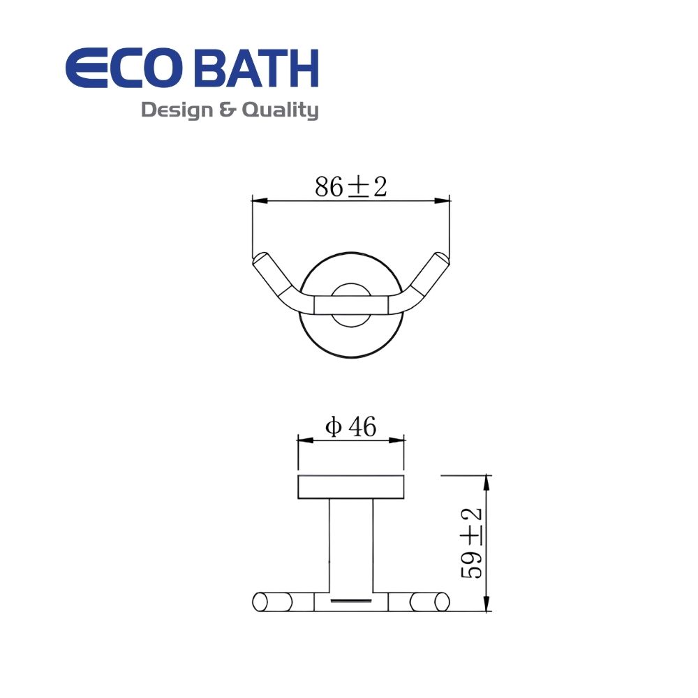 Móc áo Ecobath EC261-04 màu inox bóng