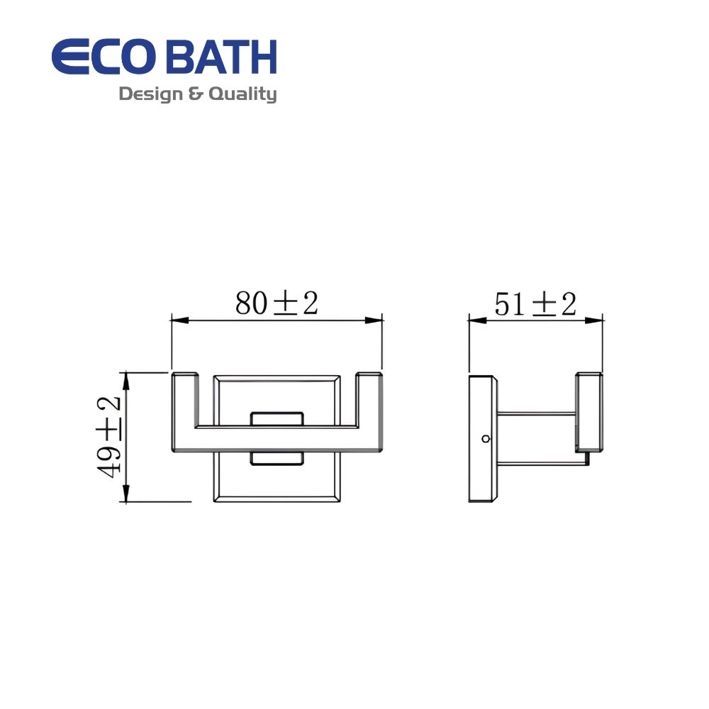 Móc áo Ecobath EC262-04 màu inox bóng