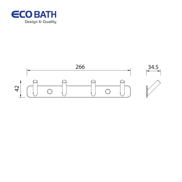 Móc áo Ecobath EC2031-4MBG