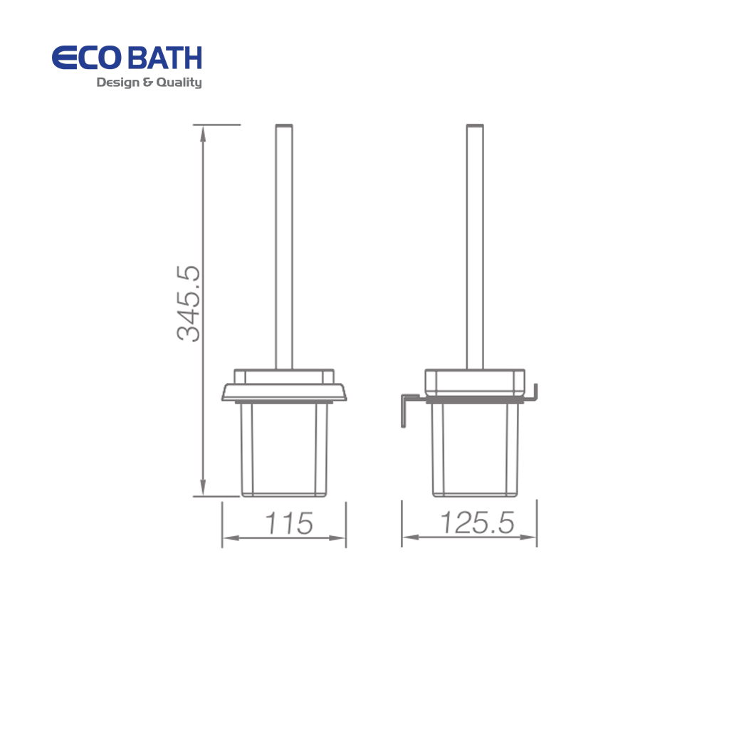 Chổi cọ toilet EcoBath EC211-15BG màu vàng chải