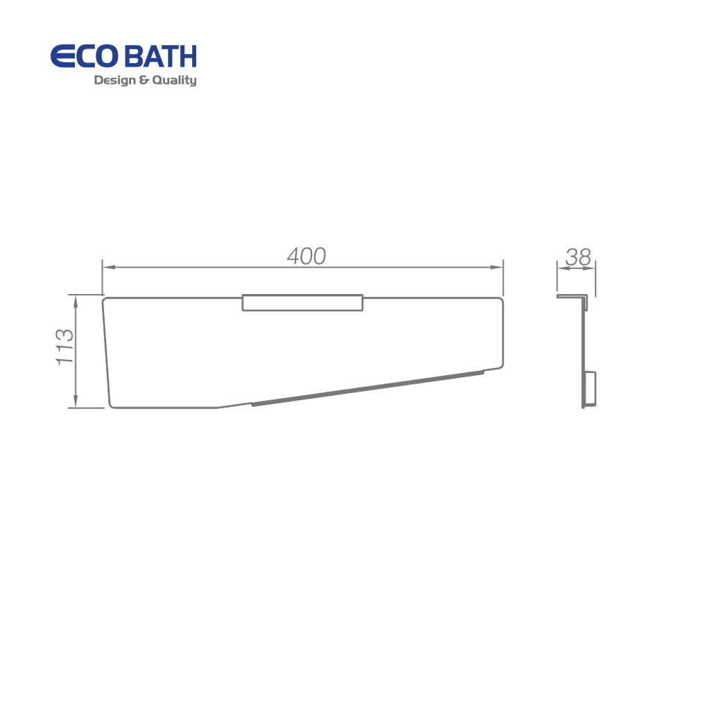 Kệ dưới gương EcoBath EC211-05BG màu vàng chải