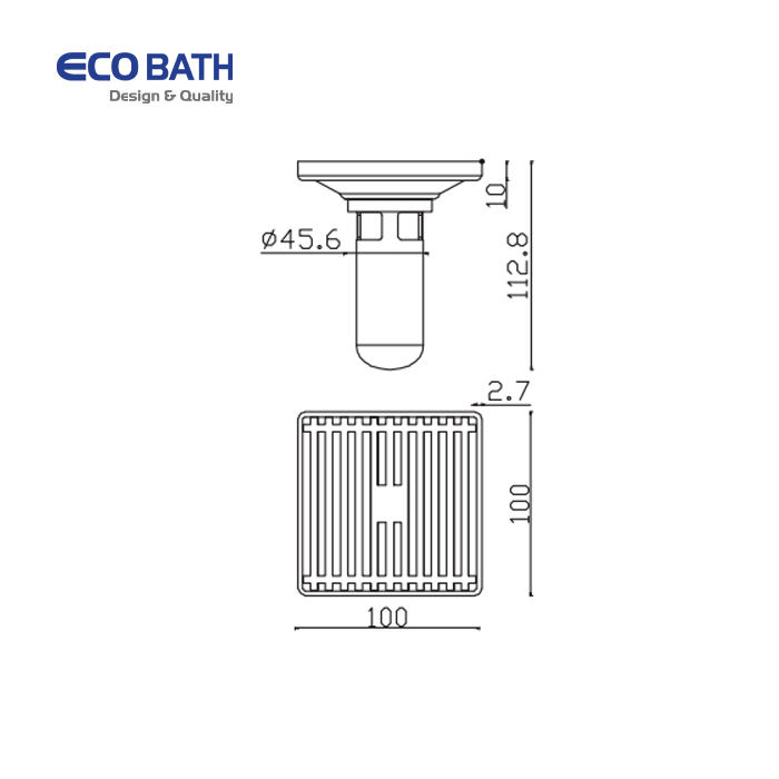 Ga thoát sàn EcoBath EC1087PB màu đen