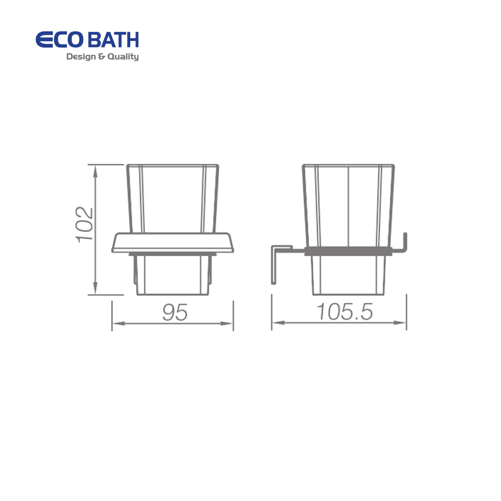 Kệ cốc EcoBath EC211-10BU màu ghi xám