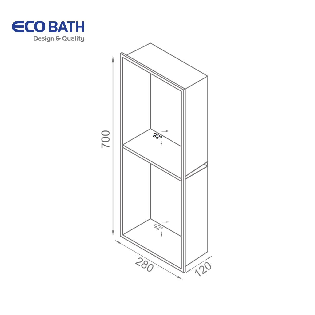 Hộc âm tường EcoBath EC9003PB màu đen