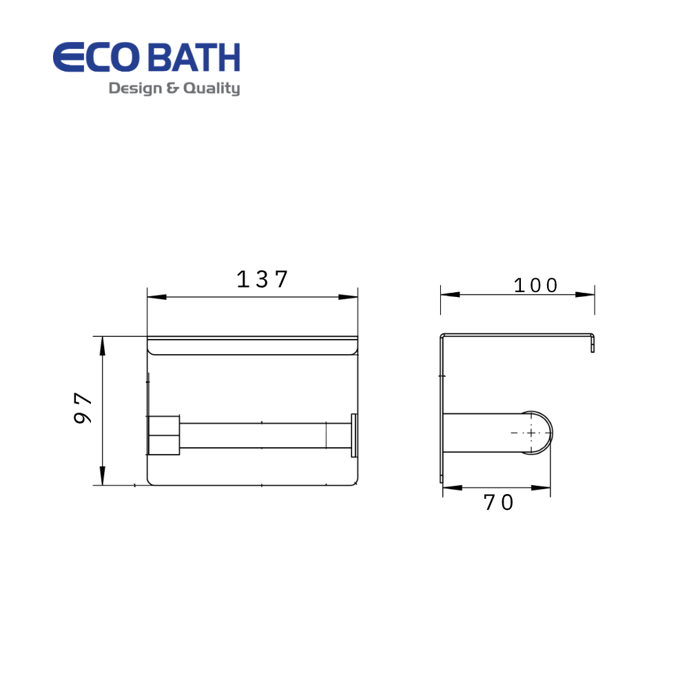 Lô giấy Ecobath EC3063MB màu đen mờ