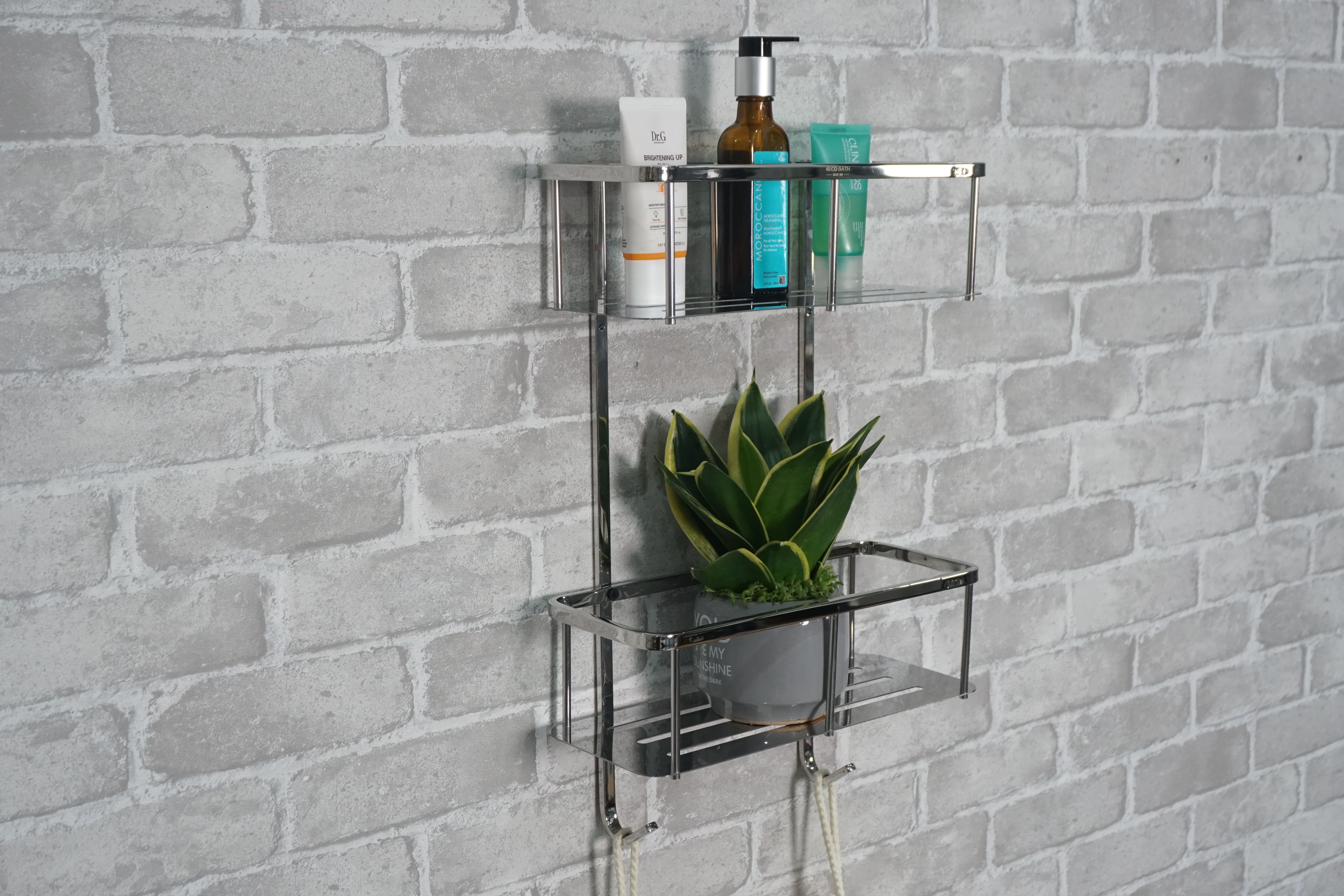 Kệ phòng tắm EcoBath EC4068-2 màu inox bóng