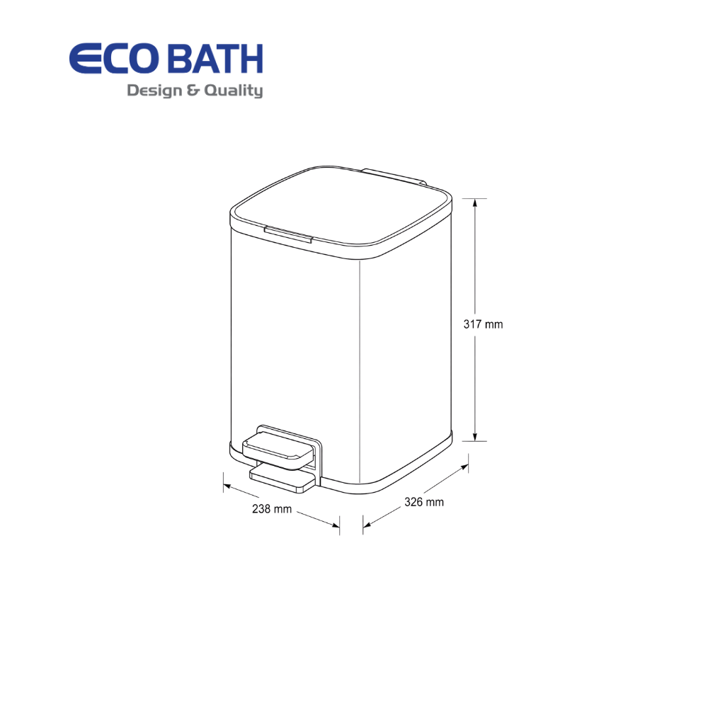 Thùng rác Ecobath EC6802-9MT dung tích 9L