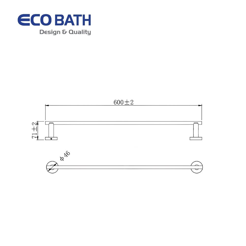 Vắt khăn đơn Ecobath EC261-08 màu inox bóng