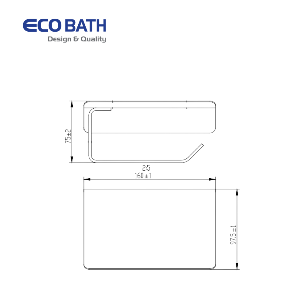 Lô giấy Ecobath EC3064 màu inox bóng
