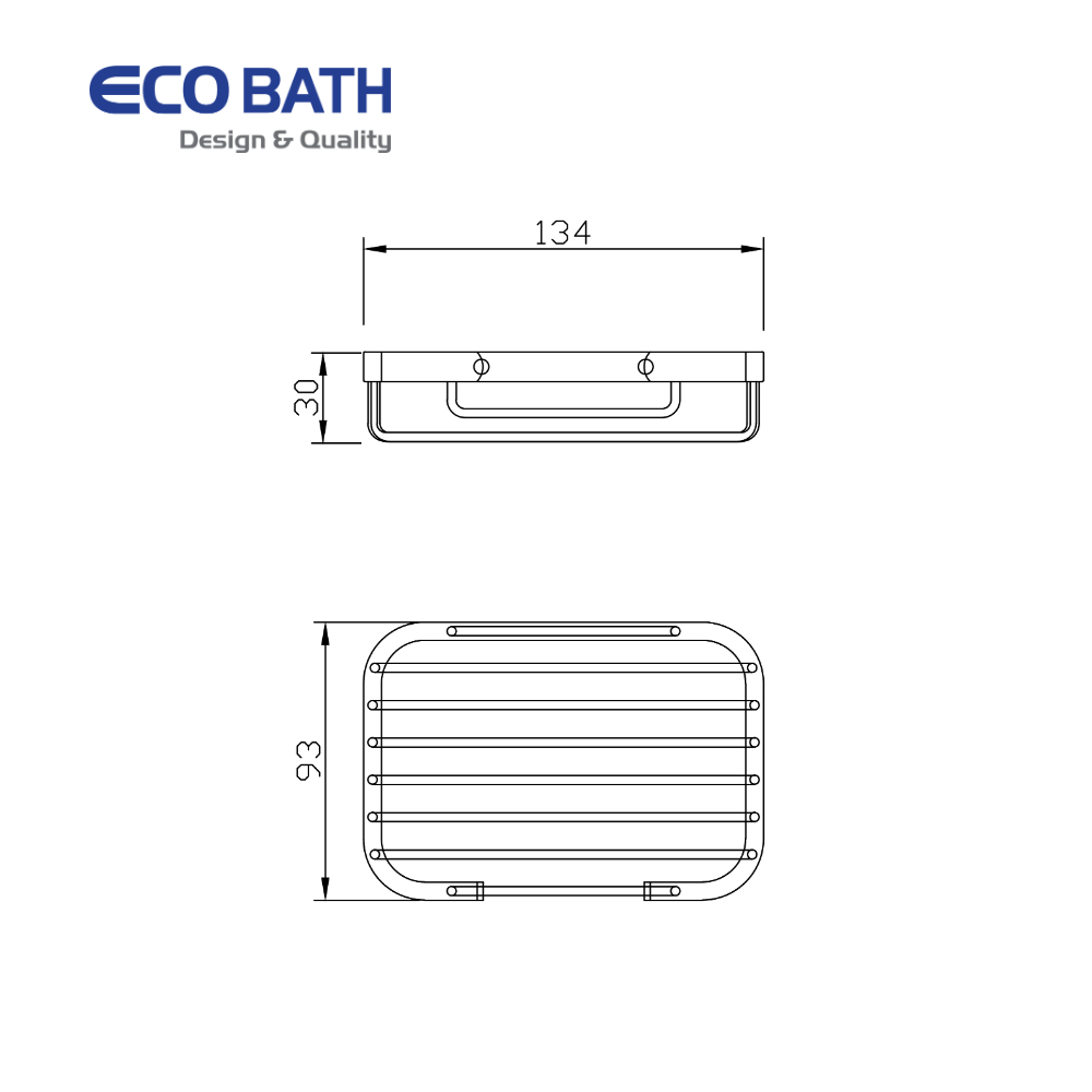 Kệ phòng tắm EcoBath EC6025 màu inox bóng
