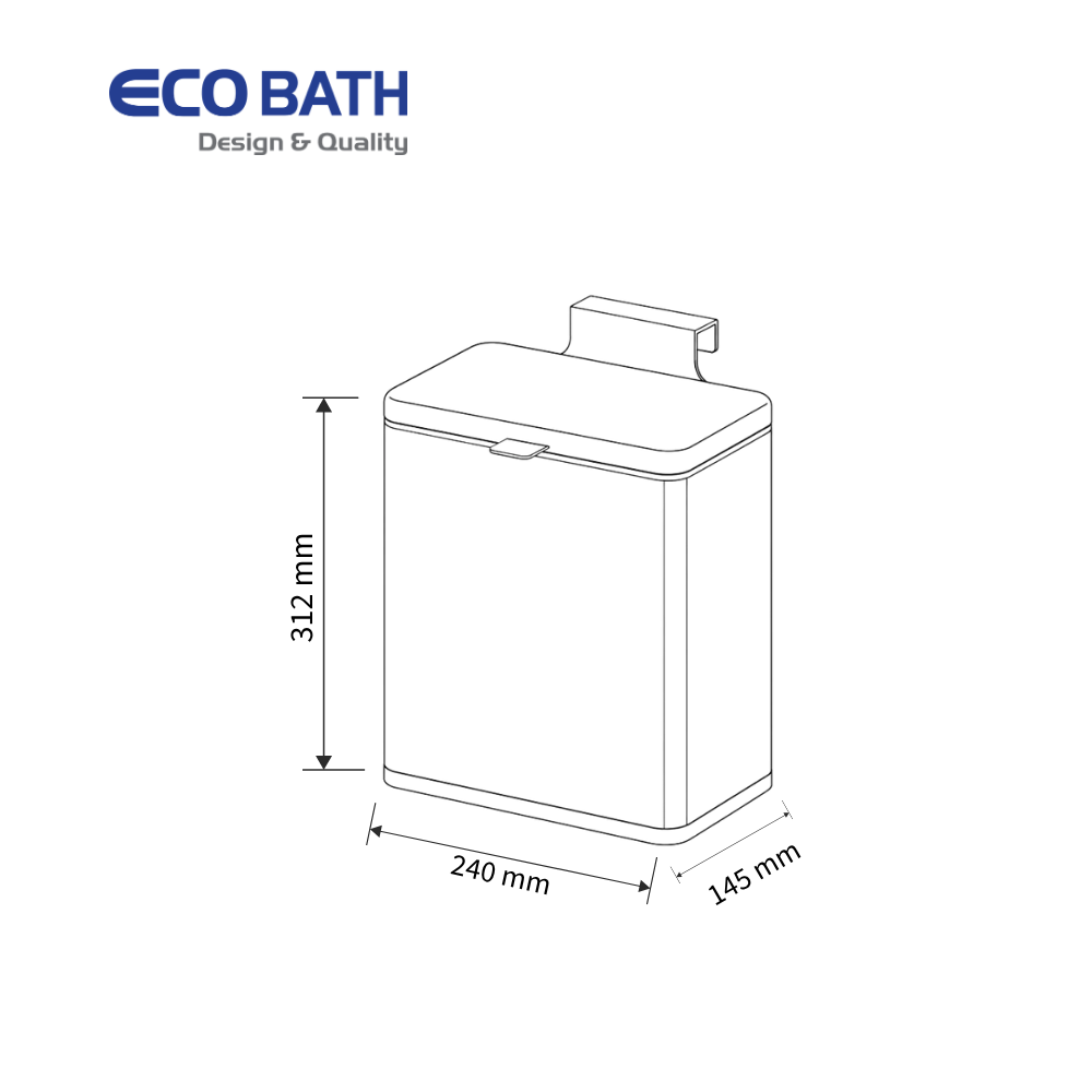Thùng rác Ecobath EC6806-8MT dung tích 8L
