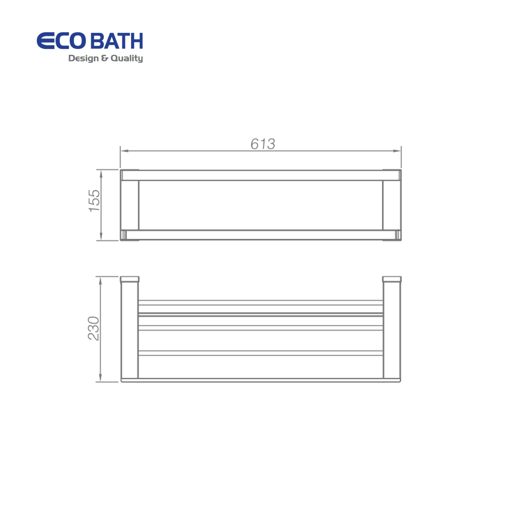 Vắt khăn giàn EcoBath EC211-12BG màu vàng chải