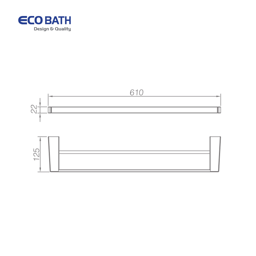Vắt khăn đôi Ecobath EC211-09BG màu vàng chải