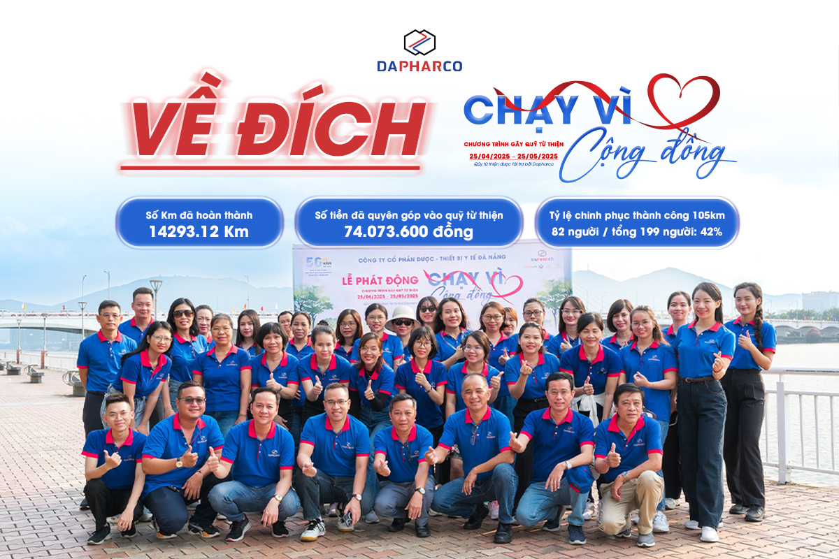 DAPHARCO TỔNG KẾT CHƯƠNG TRÌNH GÂY QUỸ TỪ THIỆN “CHẠY VÌ CỘNG ĐỒNG”