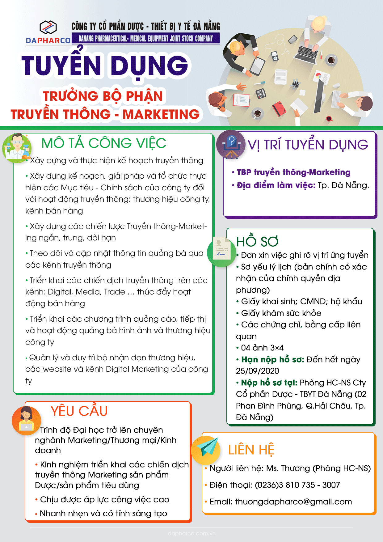 Tuyển dụng Trưởng Bộ Phận Truyền Thông – Marketing
