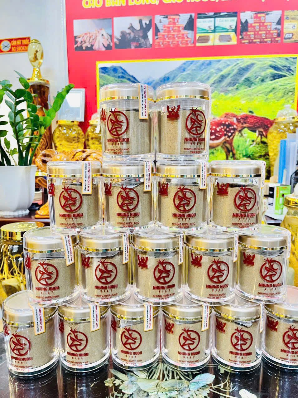 SẢN PHẨM NHUNG HƯƠU TÁN BỘT CỦA NHUNG HƯƠU VIỆT